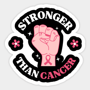 Women Union Fist Stronger Than Breast Cancer Awareness Sticker